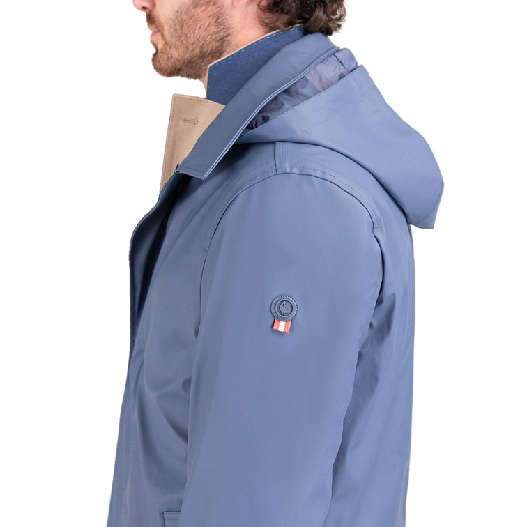 cazadora homme  el ganso gabardina engomada azul