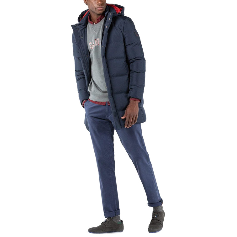 cazadora homme  ganso manteau largo plumas marino