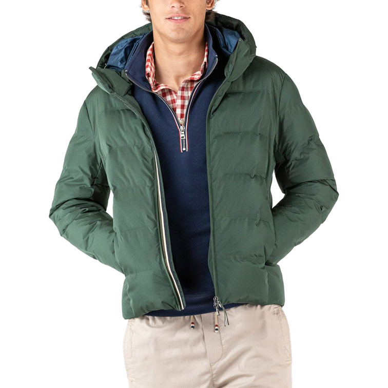 cazadora homme  ganso manteau corto plumas verde