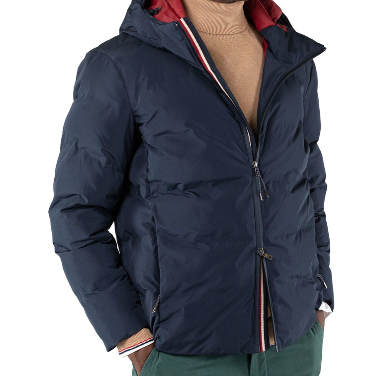 cazadora homme  ganso manteau corto plumas marino