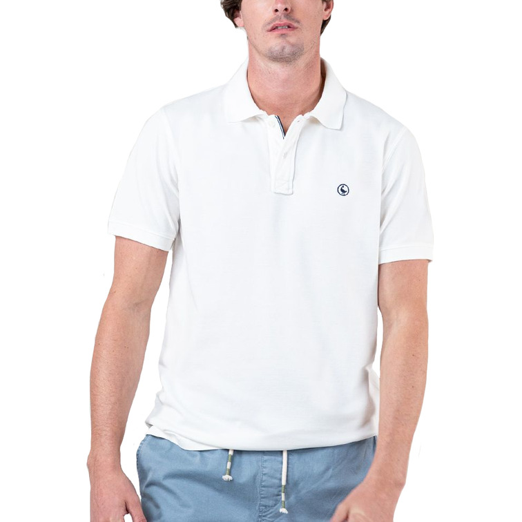 pôle homme  ganso pôle piqué garment dyed blanco