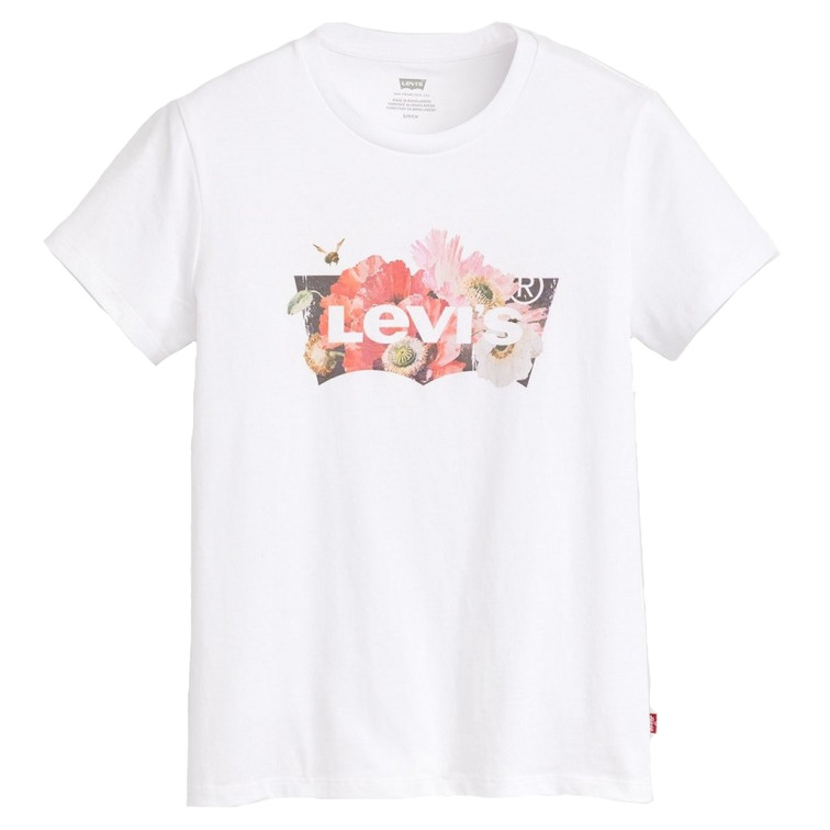 t-shirt femme  levis the perfect tee floral bw fill