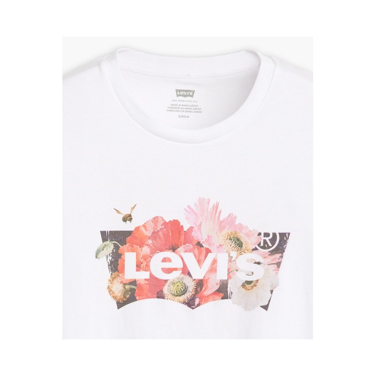 t-shirt femme  levis the perfect tee floral bw fill