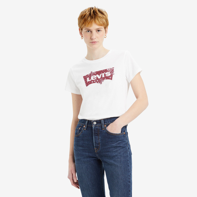 t-shirt femme  levis the perfect tee emme patchwork