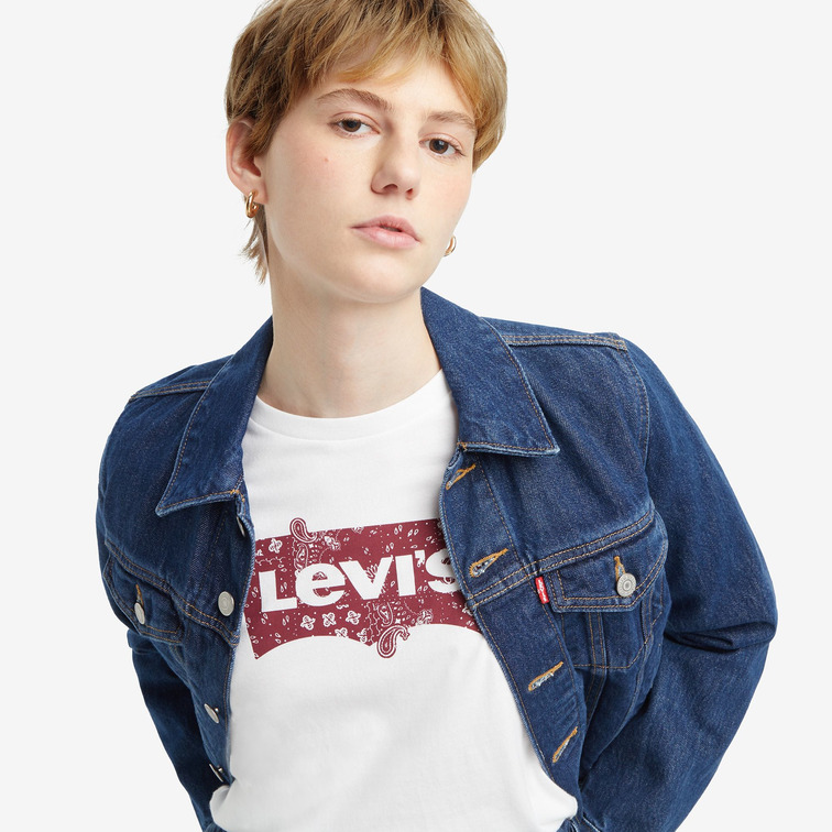 t-shirt femme  levis the perfect tee emme patchwork