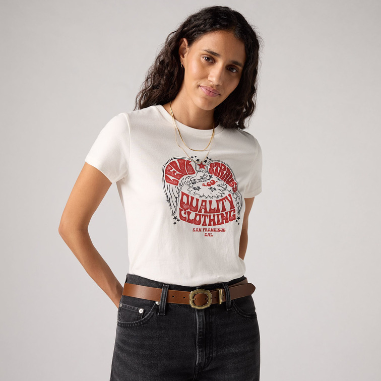 t-shirt femme  levi's the perfect tee whites