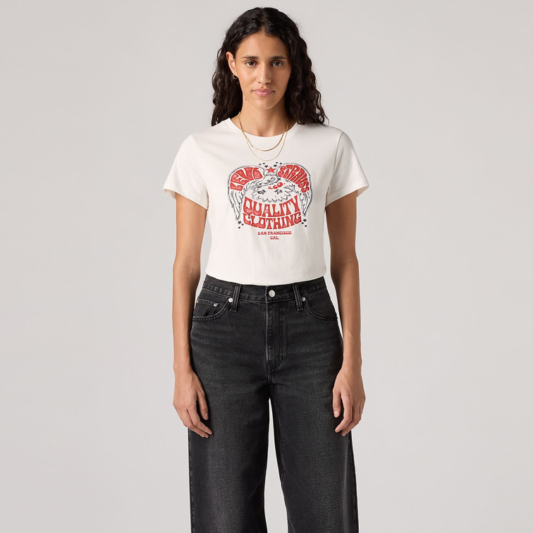 t-shirt femme  levi's the perfect tee whites