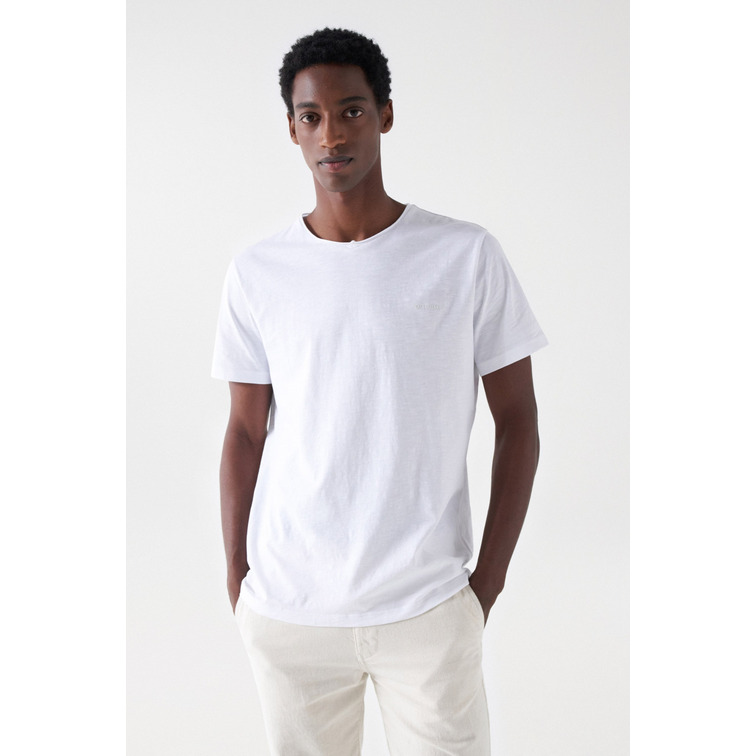 t-shirt homme  salsa jeans t-shirt v neck raw edge slim f