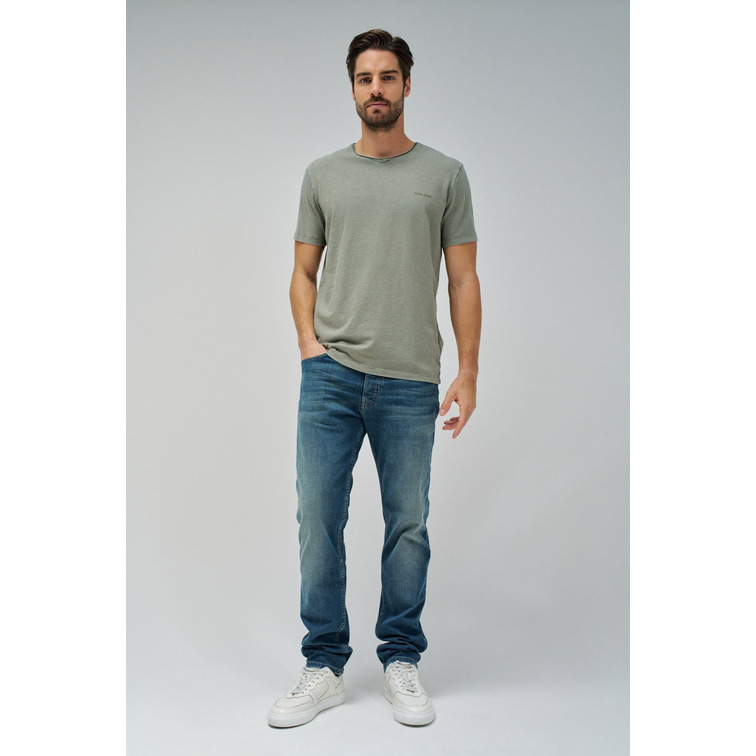 t-shirt homme  salsa jeans t-shirt v neck raw edge slim f