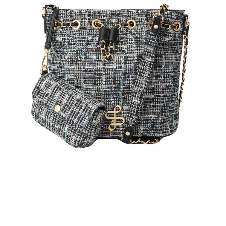  salsa tweed bucket bag with small wa