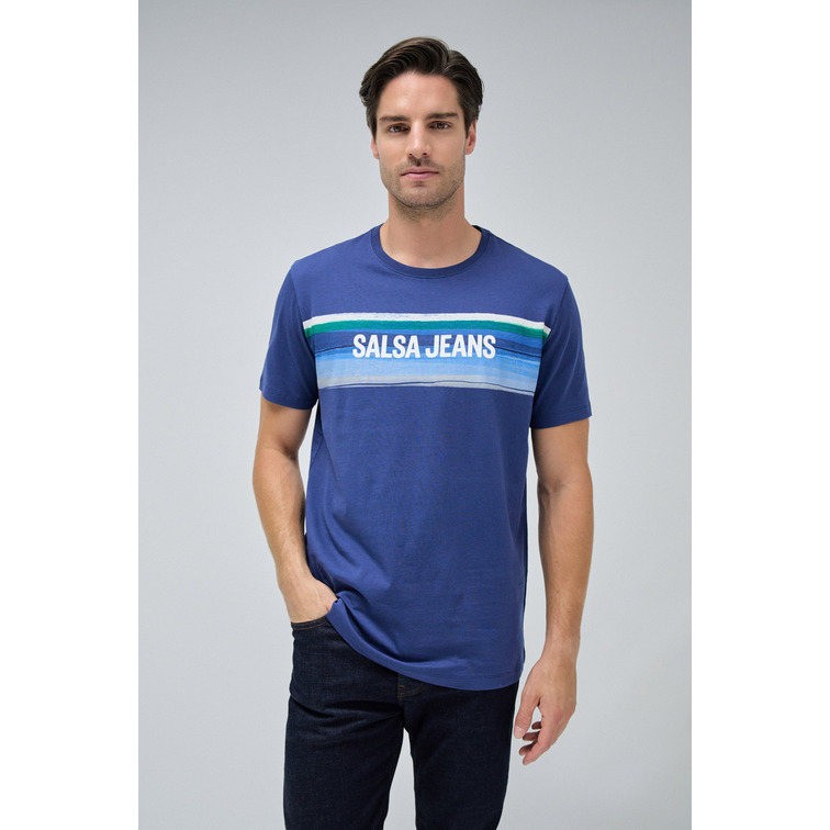 t-shirt homme  salsa t-shirt slim fit w/chest print