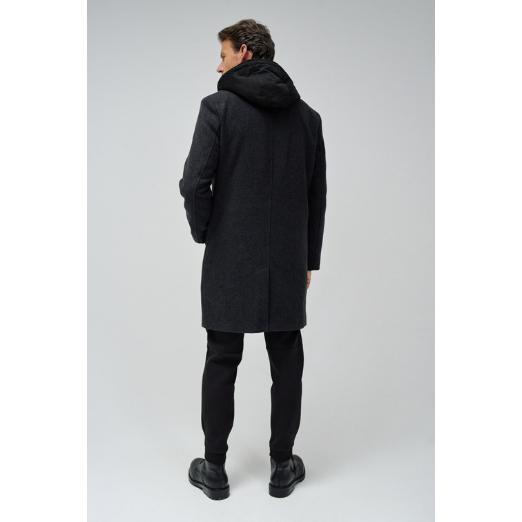 cazadora homme  salsa jeans wool coat with hood