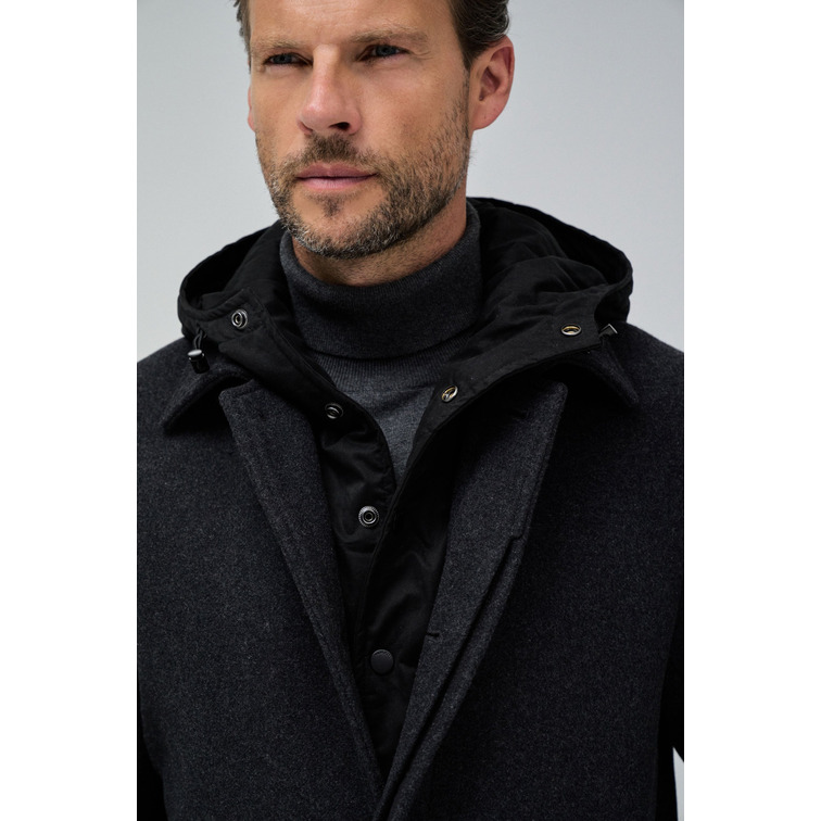 cazadora homme  salsa jeans wool coat with hood