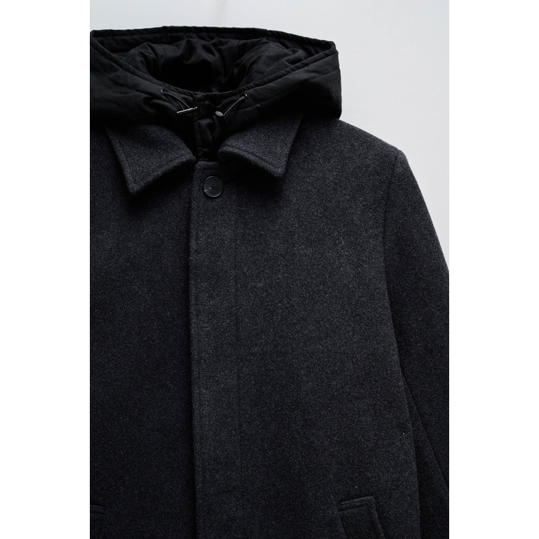 cazadora homme  salsa jeans wool coat with hood