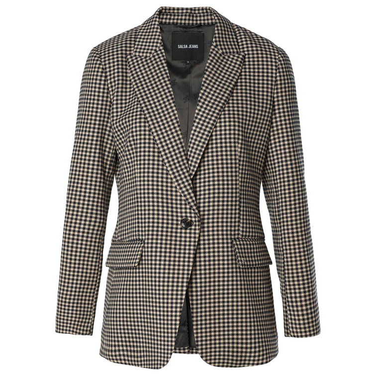 manteau femme  salsa checkered suit blazer