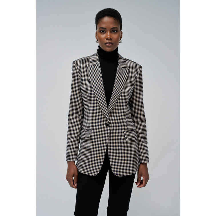 manteau femme  salsa checkered suit blazer