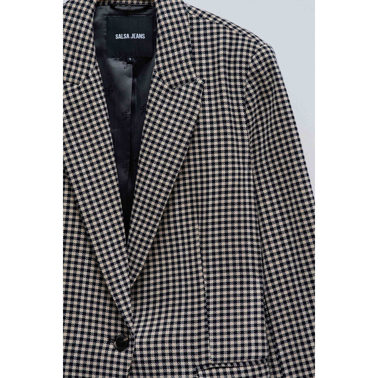 manteau femme  salsa checkered suit blazer