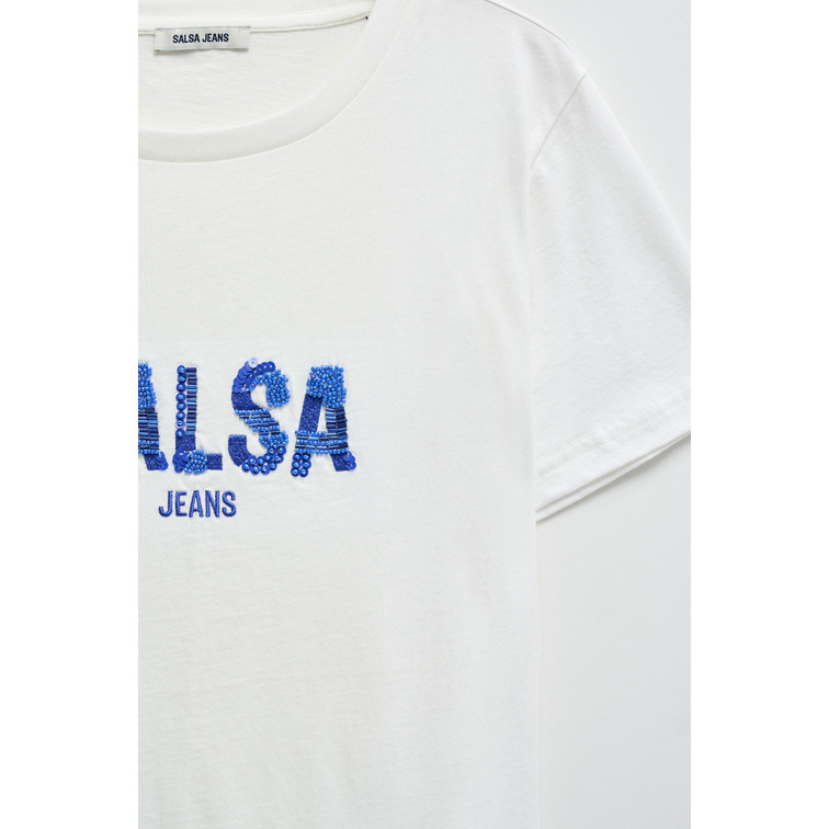 t-shirt femme  salsa t-shirt with embroidered brand