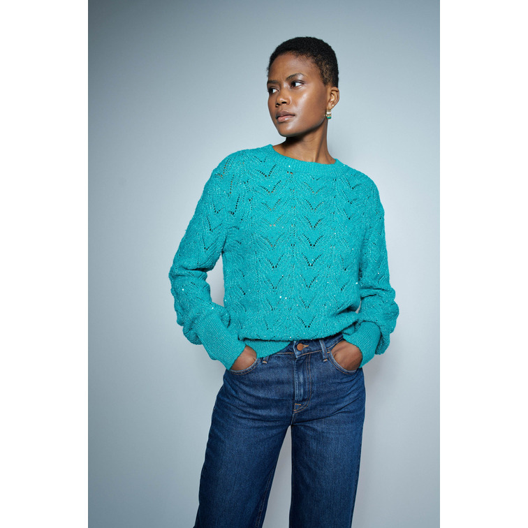 maillot femme  salsa sweater with textured knit eff