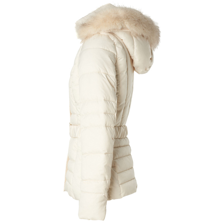 manteau femme  salsa short puffer coat with fur hoo