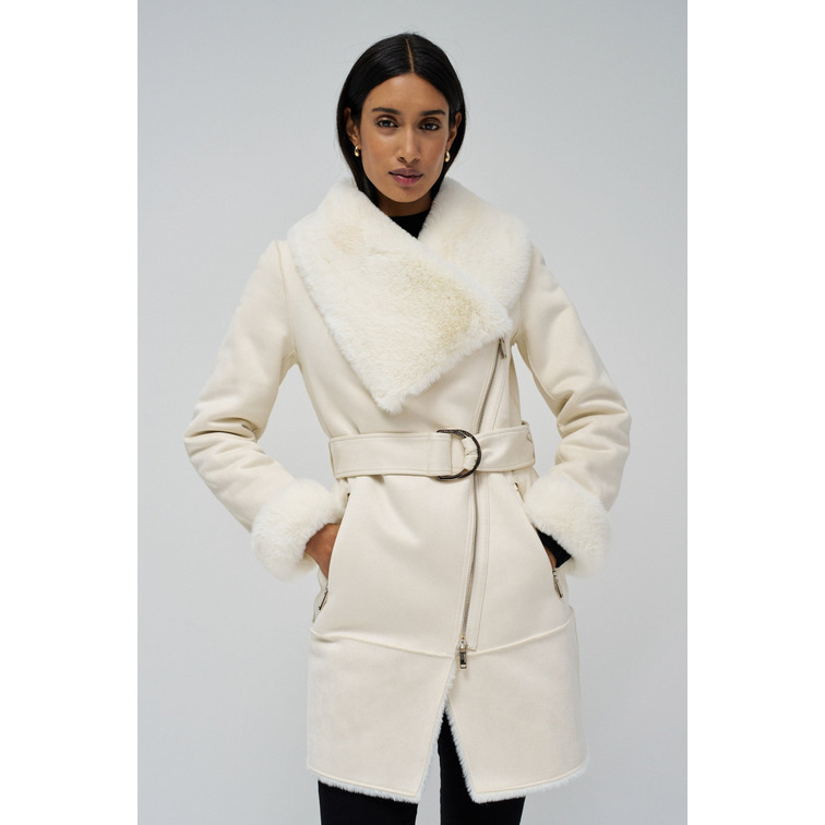 manteau femme  salsa long shearling coat