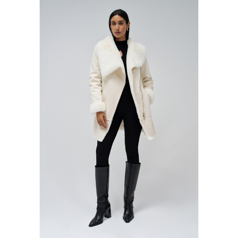 manteau femme  salsa long shearling coat