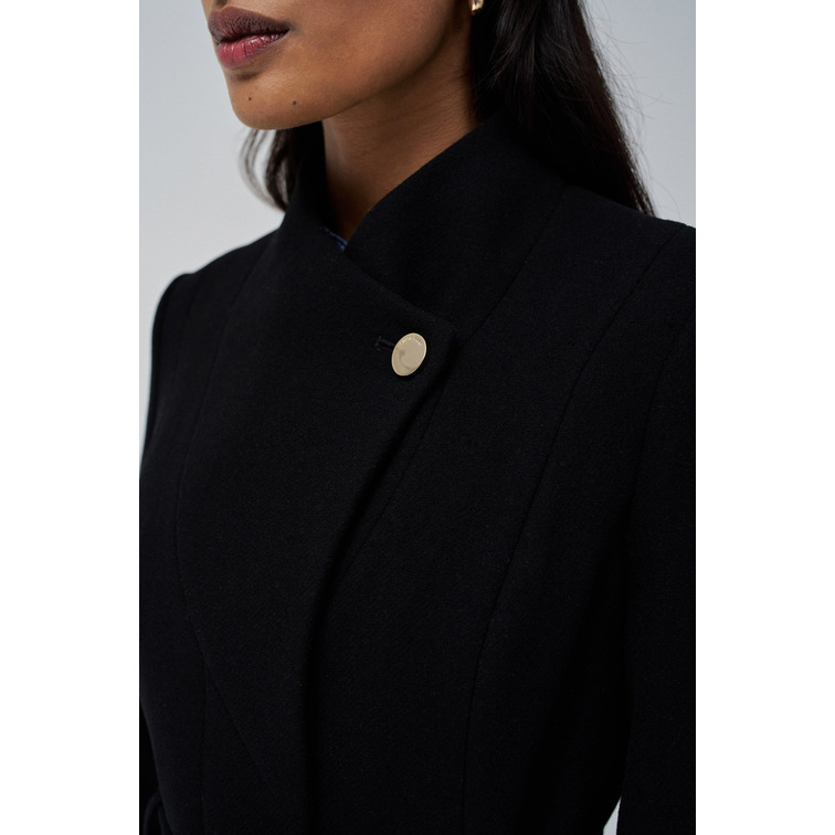 manteau femme  salsa long wool peacoat with belt