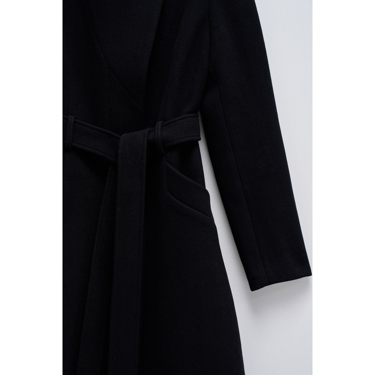 manteau femme  salsa long wool peacoat with belt