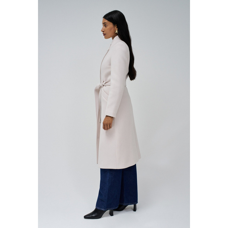 manteau femme  salsa long wool peacoat with belt