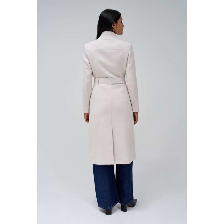 manteau femme  salsa long wool peacoat with belt