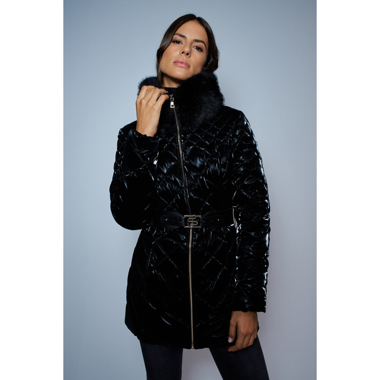 manteau femme  salsa velvet-effect puffer coat