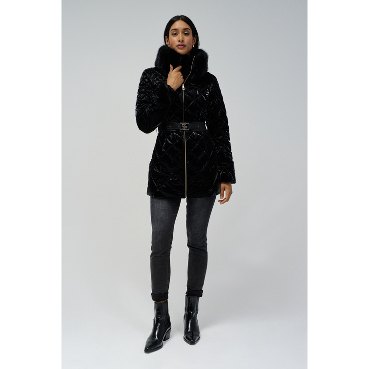 manteau femme  salsa velvet-effect puffer coat