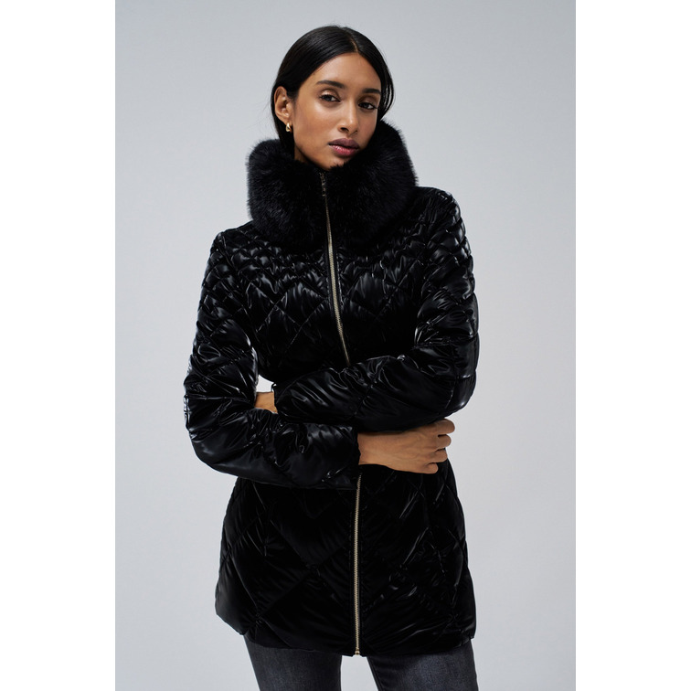 manteau femme  salsa velvet-effect puffer coat