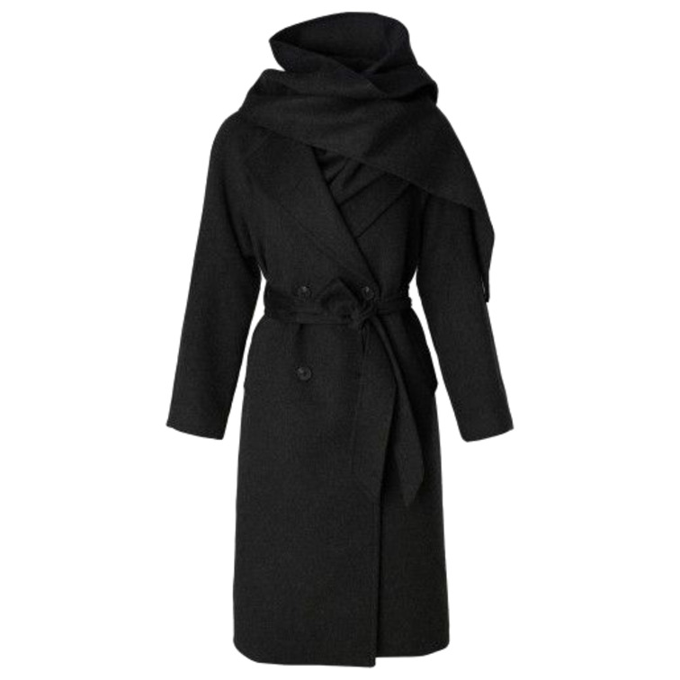 manteau femme  salsa scarf effect wool coat