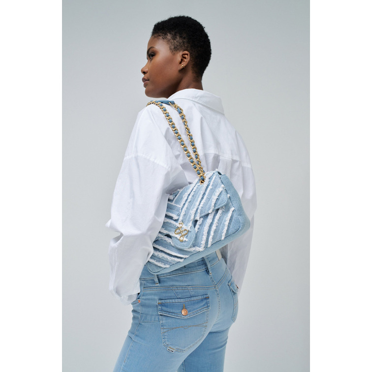 sac à main femme  salsa jeans denim fringes bag w/chain