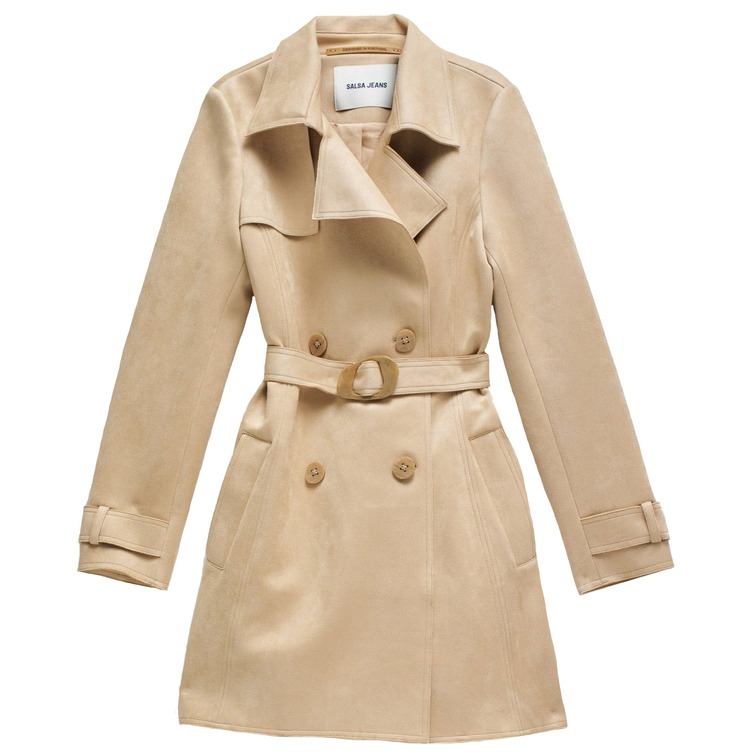 manteau femme  salsa jeans suede trench coat