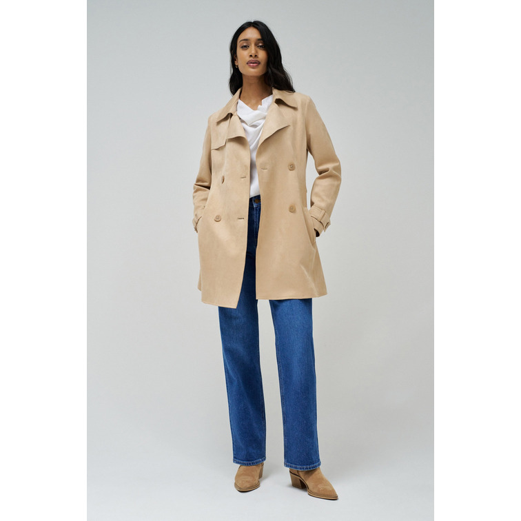 manteau femme  salsa jeans suede trench coat