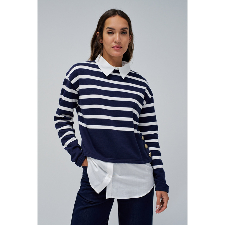 sweat-shirt femme  salsa jeans twofer sweatshirt