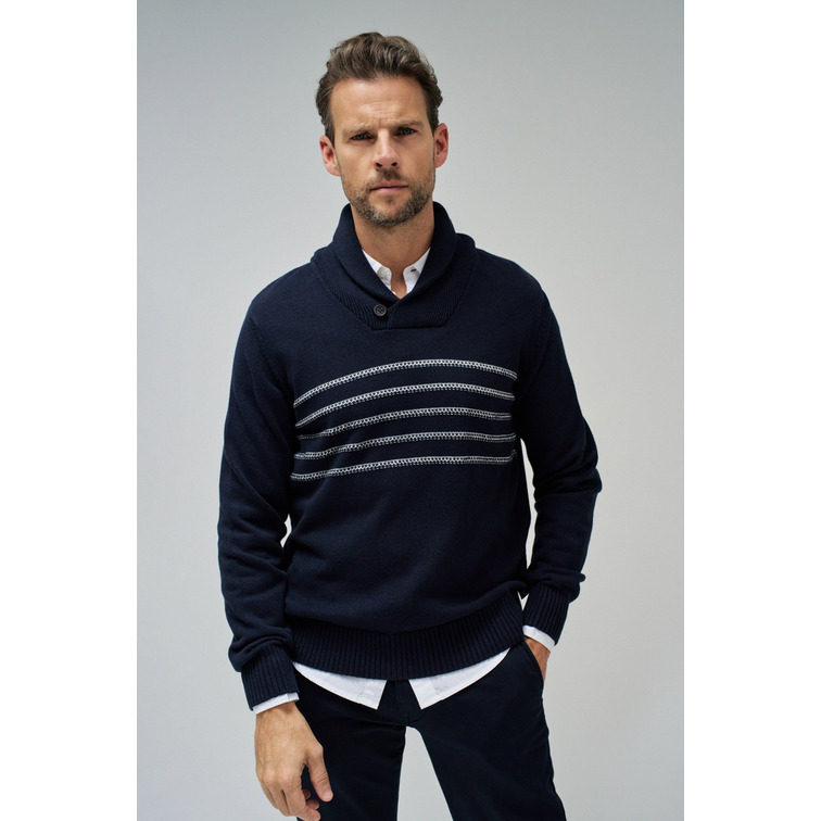 maillot homme  salsa jeans shawl collar knit sweater