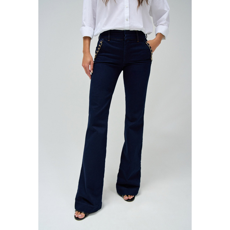 pantalon femme  salsa secret chino flare with detail