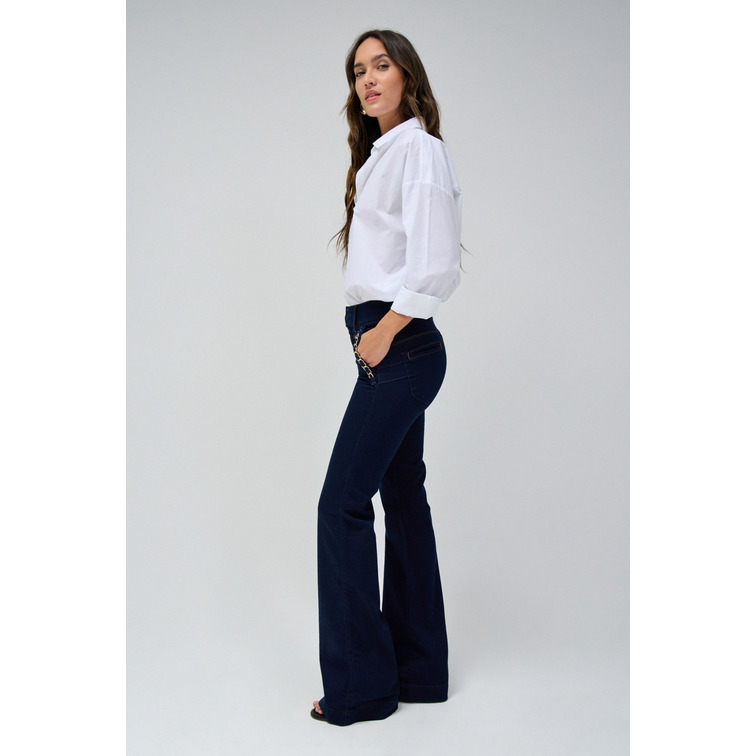 pantalon femme  salsa secret chino flare with detail