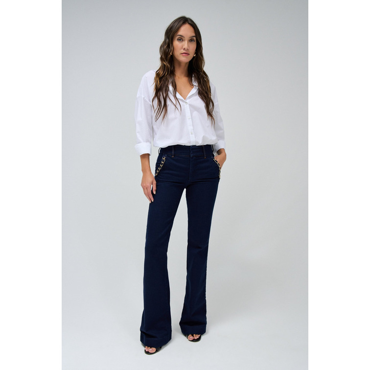 pantalon femme  salsa secret chino flare with detail