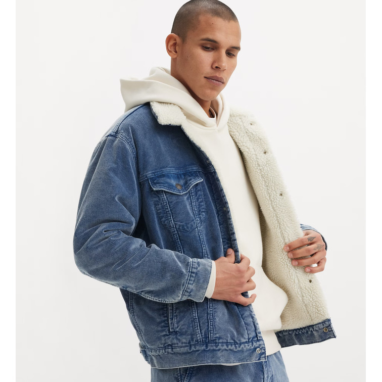 cazadora homme  levis relaxed fit sherpa trkr blue s