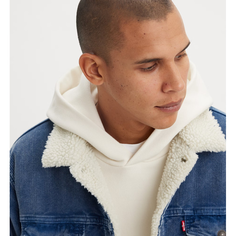 cazadora homme  levis relaxed fit sherpa trkr blue s