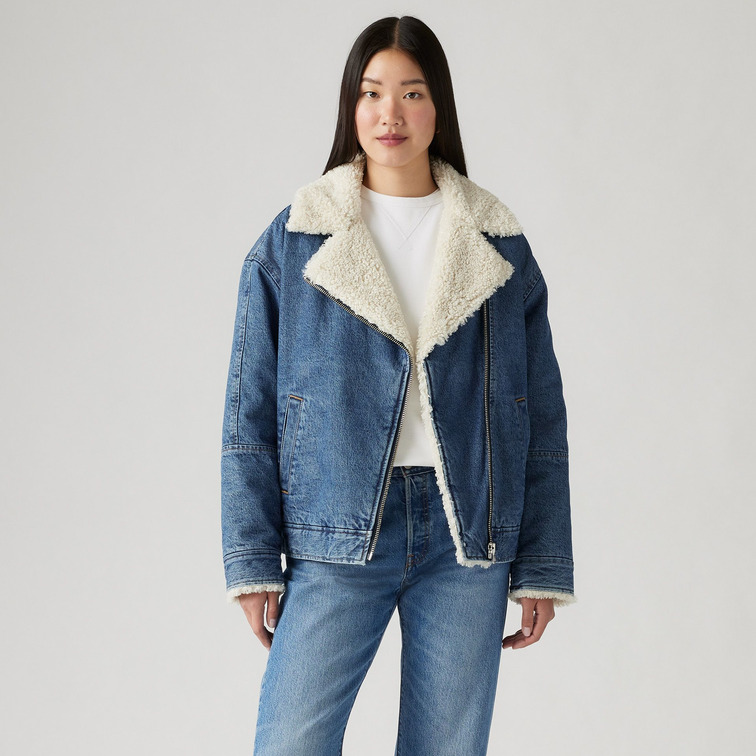 veste en jean femme  levis sherpa flight jacket in the ai