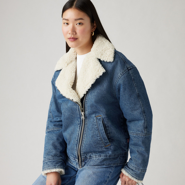 veste en jean femme  levis sherpa flight jacket in the ai