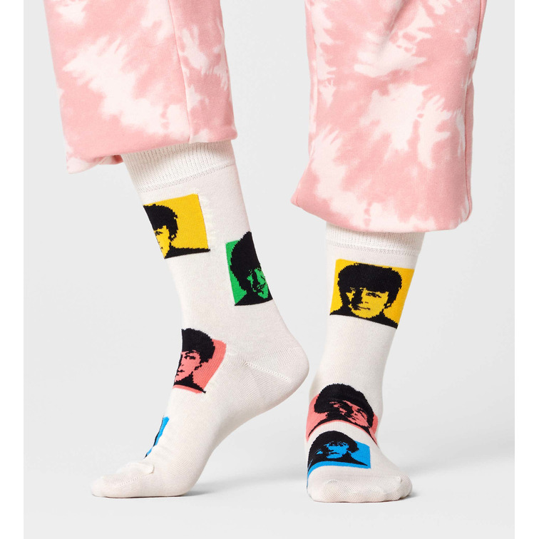  happy beatles silhouettes sock