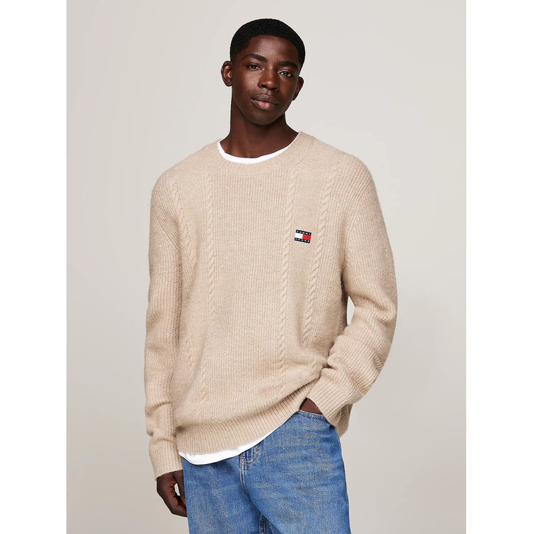 maillot homme  th tjm slim cable knit cneck