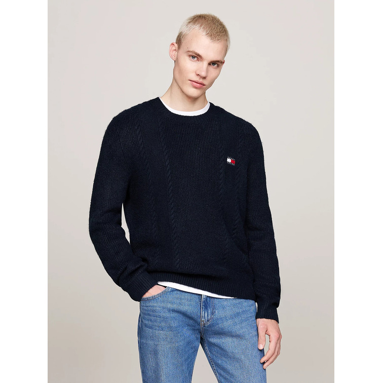 maillot homme  th tjm slim cable knit cneck