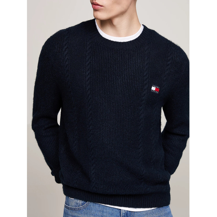 maillot homme  th tjm slim cable knit cneck